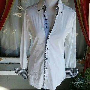 White collared button-down shirt
